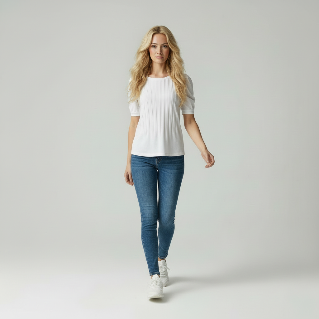 Lente Top | Vrouwen Plooien Puffmouw Shirt