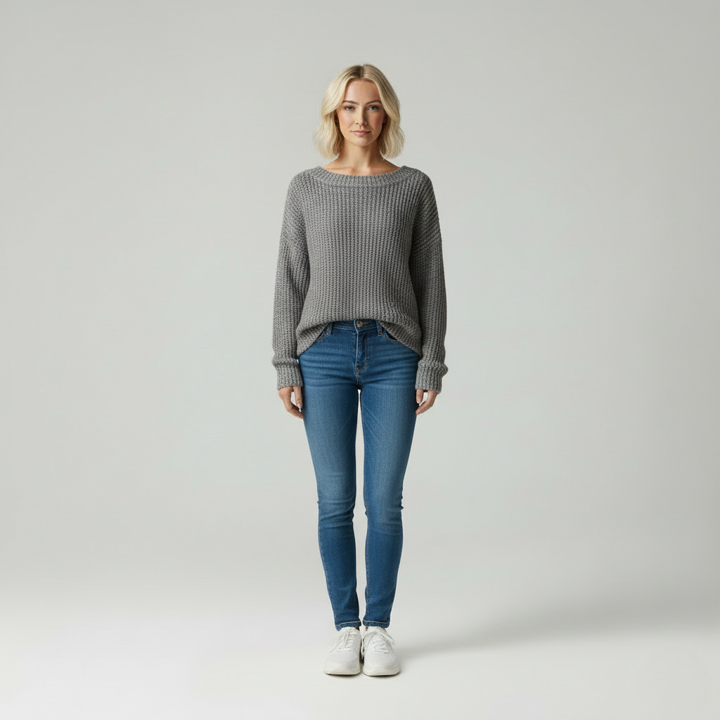 Verde | Moderne Vrouw Gebreide Trui met Boothals