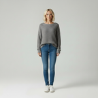 Verde | Moderne Vrouw Gebreide Trui met Boothals