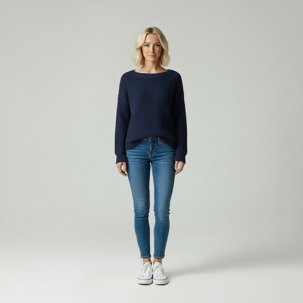 Verde | Moderne Vrouw Gebreide Trui met Boothals