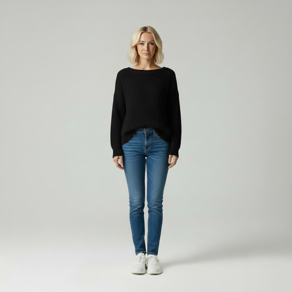 Verde | Moderne Vrouw Gebreide Trui met Boothals