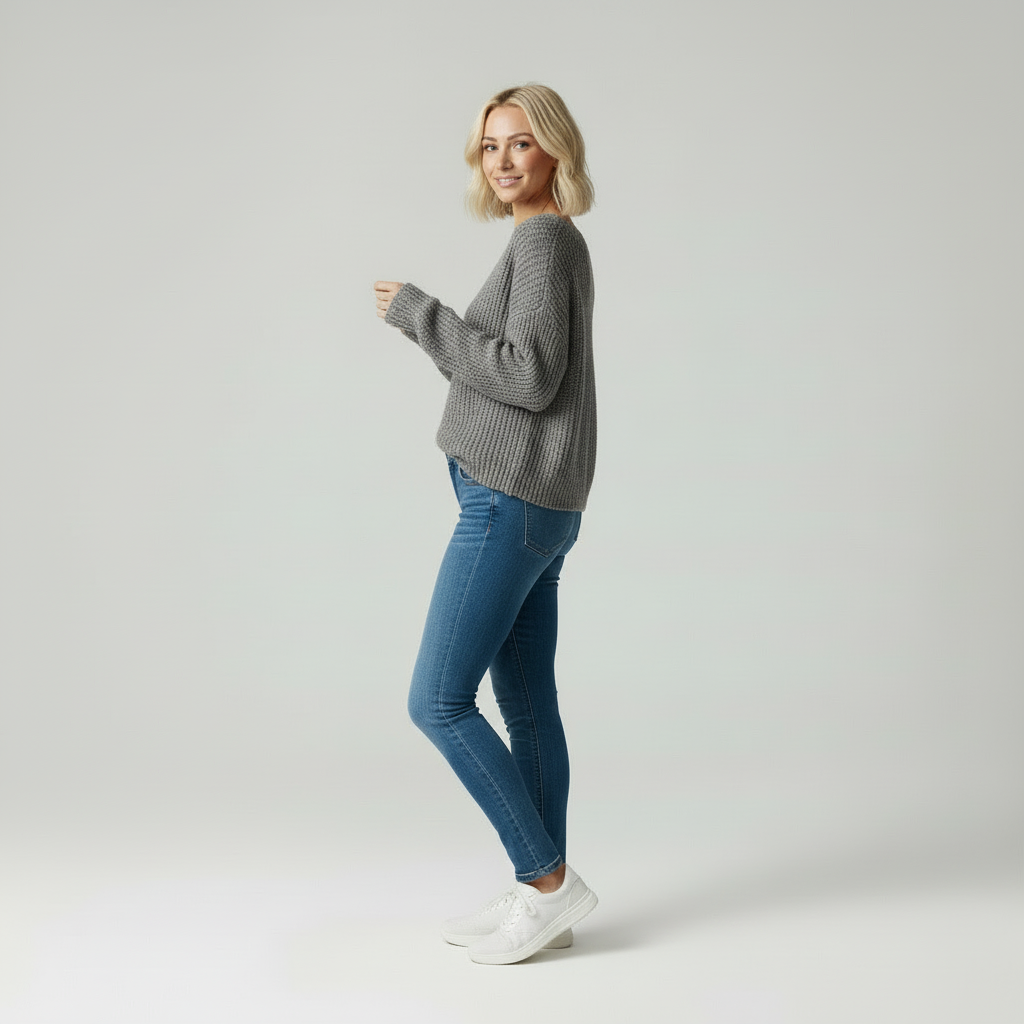 Verde | Moderne Vrouw Gebreide Trui met Boothals