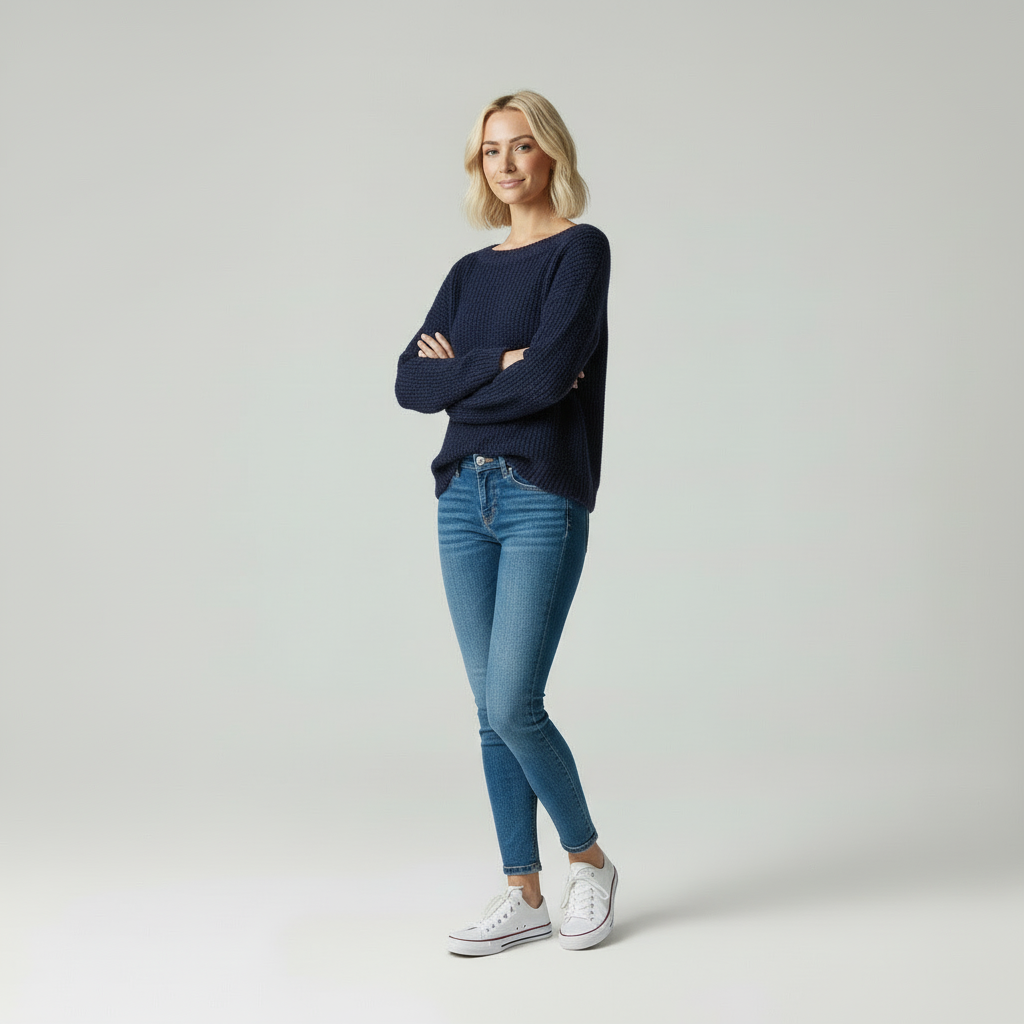 Verde | Moderne Vrouw Gebreide Trui met Boothals