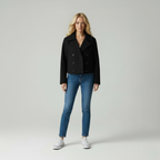 Chic Cropped | Wolblend Dubbele Rij Jas