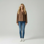 Chic Cropped | Wolblend Dubbele Rij Jas