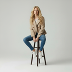 Chic Cropped | Wolblend Dubbele Rij Jas