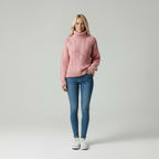 Cosy Knit | Dames relaxte kabeltrui met col